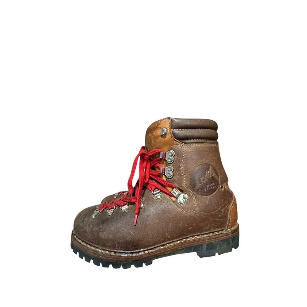 Vintage Lowa Mountaineering Hiking Boots Brown Leather Mens UK 8 US 8.5 Germany